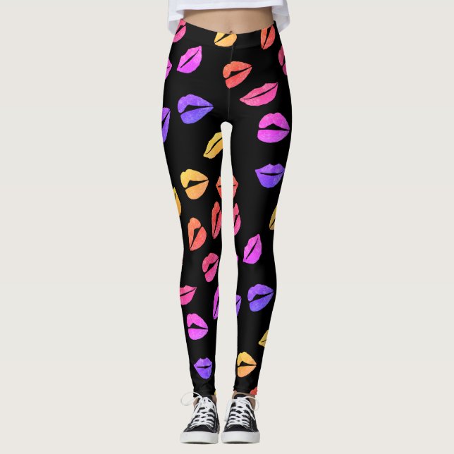 Rosa Lippen Leggings (Vorderseite)