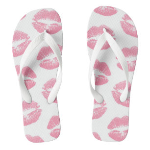 Rosa Lippen, Lippenmuster, rosa Lippenstift, Kuss Flip Flops