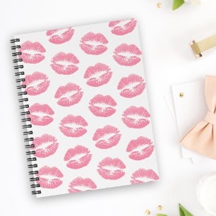 Rosa Lippen, Lippenmuster, rosa Lippenstift, Kuss Notizblock