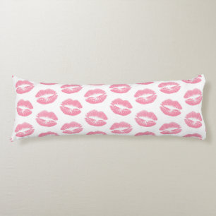 Rosa Lippen, Lippenmuster, rosa Lippenstift, Kuss Seitenschläferkissen