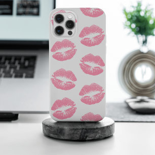 Rosa Lippen, Lippenmuster, rosa Lipstick, Kuss iPhone 15 Pro Max Hülle