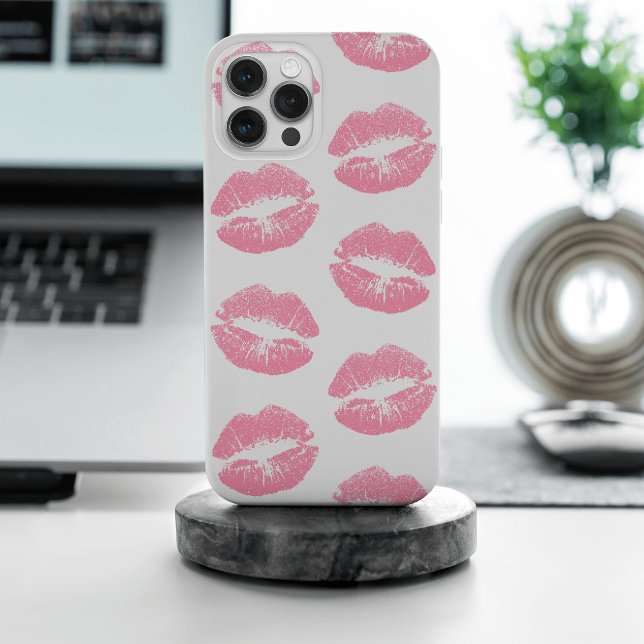 Rosa Lippen, Lippenmuster, rosa Lipstick, Kuss iPhone Hülle (Von Creator hochgeladen)
