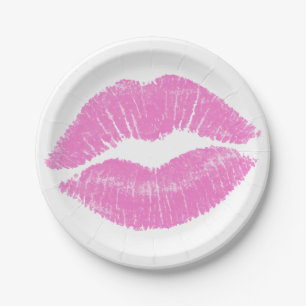 Rosa Lippen Lippenstift Lippen Make-up Schönheit Pappteller
