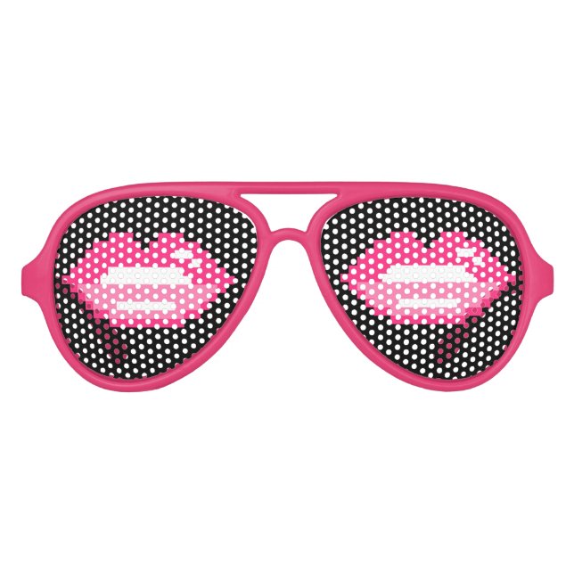 Rosa Lippen, Party | Kissy-Kuss-Sonnenbrille Partybrille (Vorderseite)
