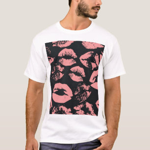 Rosa Lippen: Quirky Vintag, nahtlos T-Shirt