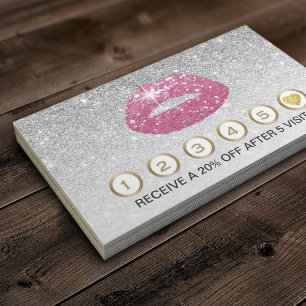 Rosa Lippen Stille Glitzer Loyalität für Künstler Treuekarte