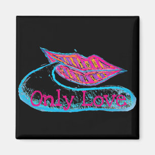 Rosa Lippen und ein Wort Baloon oder Zunge Magnet