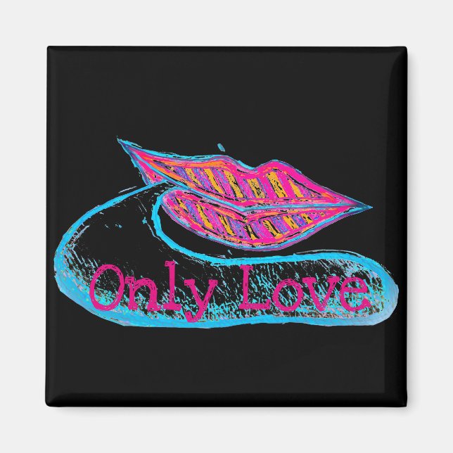 Rosa Lippen und ein Wort Baloon oder Zunge Magnet (Vorne)