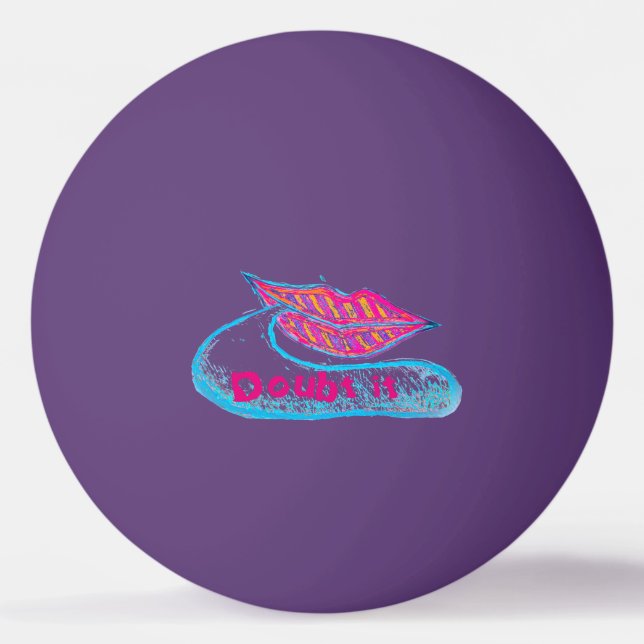 Rosa Lippen und ein Wort Baloon oder Zunge Tischtennisball (Vorderseite)