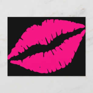 Rosa Lippenstift Kuss Pop Art Postkarte