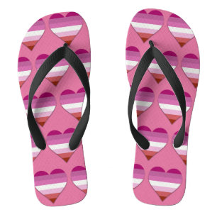 Rosa Lippenstift Lesben-Stolz-Herzmuster Flip Flops
