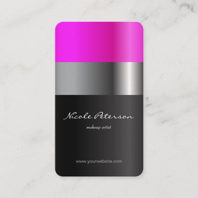 Rosa Lippenstift - Maskenbildner Visitenkarte (Vorderseite)