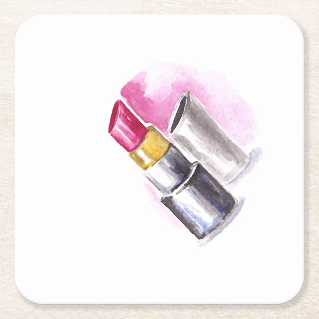 Rosa Lipstick Rechteckiger Pappuntersetzer (Vorderseite)