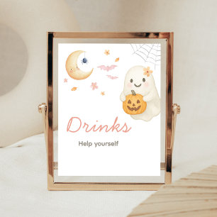Rosa Little Boo Baby Shower Getränke Schild