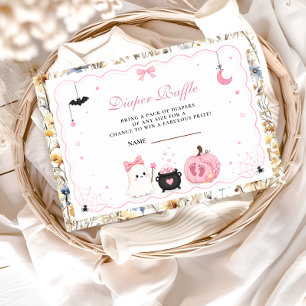 Rosa Little Boo Baby Shower Windel-Raffle Begleitkarte