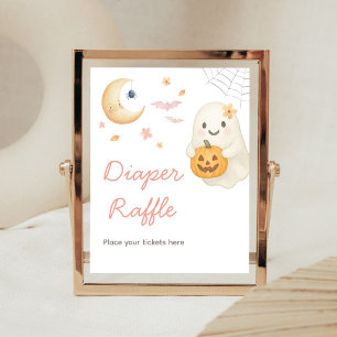 Rosa Little Boo Baby Shower Windel-Raffle-Schild Poster