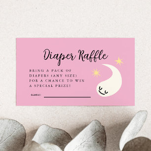 Rosa Little Boo Diaper Raffle Ticket Begleitkarte