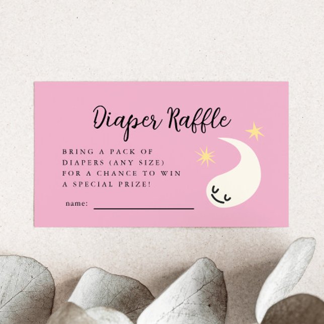 Rosa Little Boo Diaper Raffle Ticket Begleitkarte (Von Creator hochgeladen)