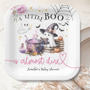Rosa Little Boo Halloween-Baby-Party Pappteller