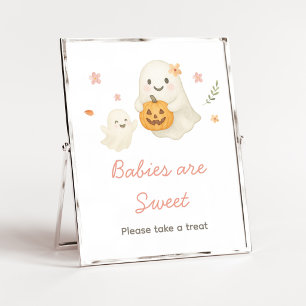 Rosa Little Boo Halloween Babys sind süße Anzeige Poster