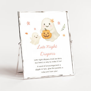 Rosa Little Boo Halloween Spätabend Windel Schild