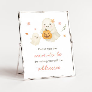 Rosa Little Boo Halloween-Umschlag-Station-Schild Poster