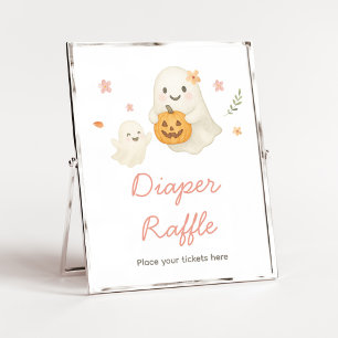 Rosa Little Boo Halloween-Windel-Raffle-Schild Poster