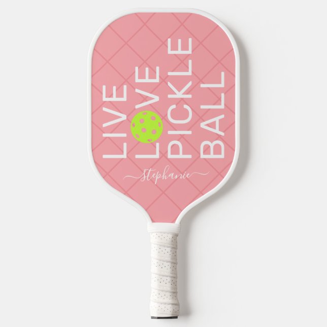 Rosa Live-Liebe Pickleball Personalisiert Pickleball Schläger (Vorderseite)