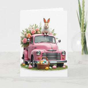 Rosa LKW Frühlingsblütenkarte Karte