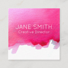 Rosa Logo Aquarell Moderne Kreativindustrie Quadratische Visitenkarte