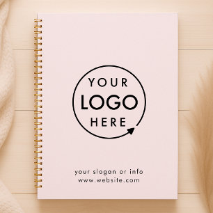 Rosa Logo Business Corporate Modernes Minimalist Notizbuch