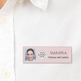 Rosa Logo Foto Make-up und Wimpern Namenschild