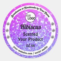 Rosa Logo für Lila Glitzer-Produktmarken