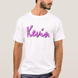 Rosa Logo Kevins auf Crewhals T-Shirt