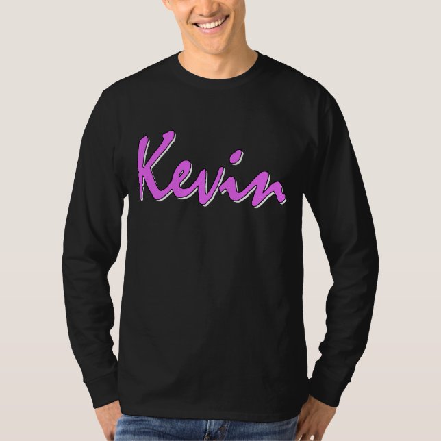 Rosa Logo-lange Hülse Kevins T-Shirt (Vorderseite)