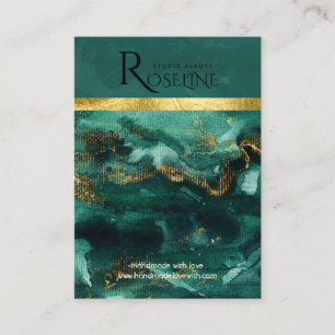 Rosa-Logo mit grüner Pinsel Visitenkarte