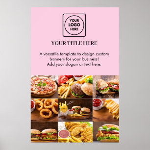 Rosa Logo mit Schimmer Foto-Promotions-Branding Poster