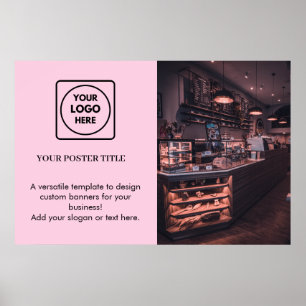 Rosa Logo   Moderne Werbebranding Poster