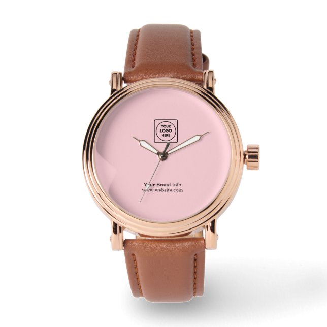 Rosa-Logo | Modernes Berufliches Branding Armbanduhr (Vorderseite)