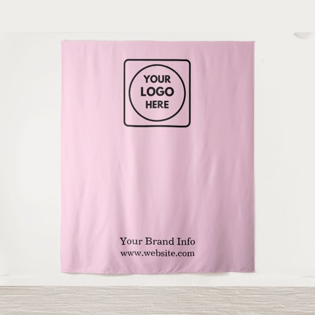 Rosa-Logo | Modernes Foto Branding Wandteppich (Vorderseite)