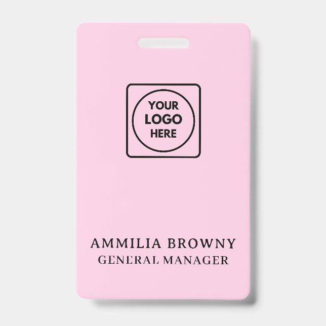 Rosa-Logo | Modernes Mitarbeiterdesign Ausweis (Vorderseite)