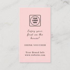Rosa Logo | Party Drink Voucher für Unternehmen Visitenkarte