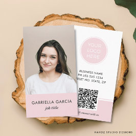 Rosa Logo QR Foto Berufliche Visitenkarte