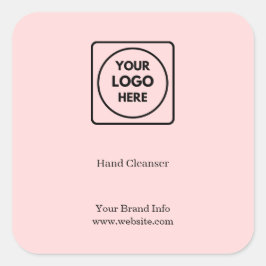 Rosa Logo | Tag für die individuelle Unternehmensa Quadratischer Aufkleber