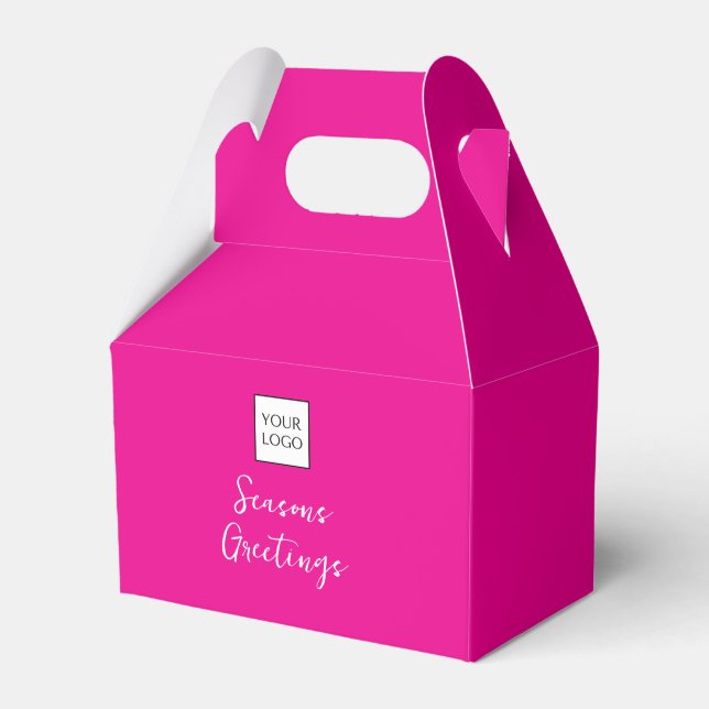 Rosa Logo-Text-Promotiongeschäftsverpackung Geschenkschachtel (Vorderseite)