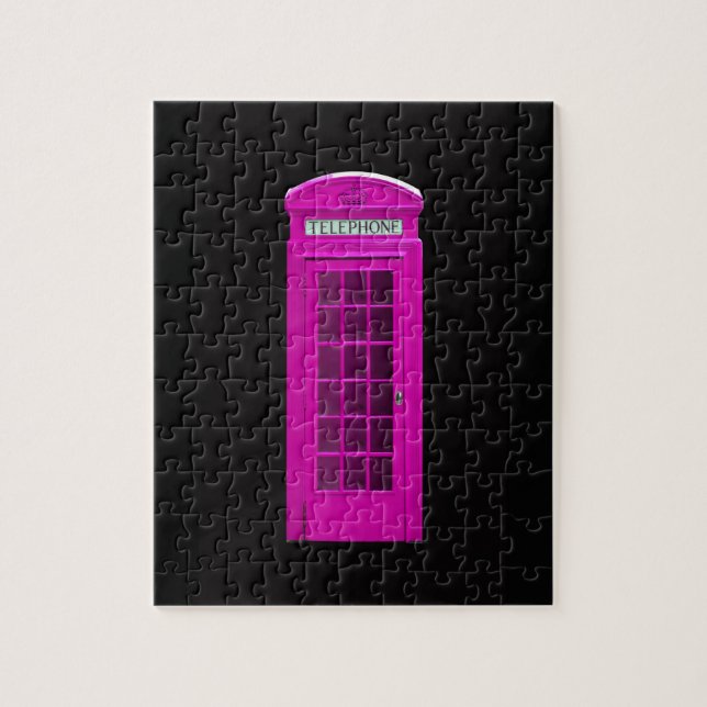 Rosa Londoner Telefonzelle Puzzle (Vertikal)