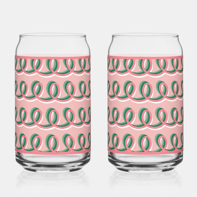 Rosa Loops Soda Glas (Vorderseite)