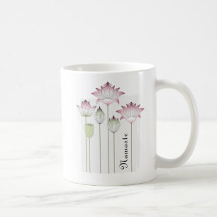 Rosa Lotos-Blume Namaste eleganter Chic-Name Tasse