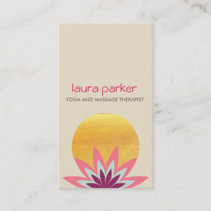Rosa Lotos-Blumen-Logo-Yoga-heilende Gesundheit Visitenkarte