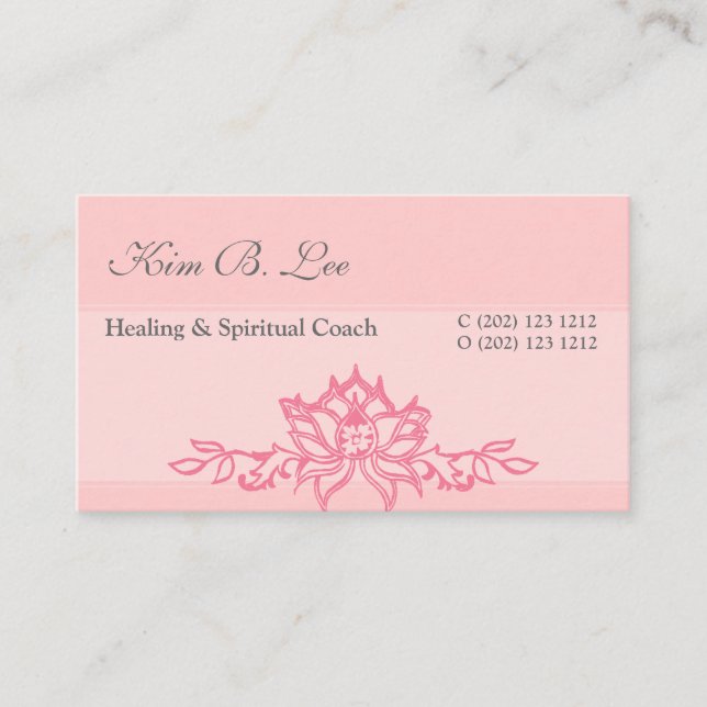 Rosa Lotos-Blumen-Yoga-Lehrer Visitenkarte (Vorderseite)